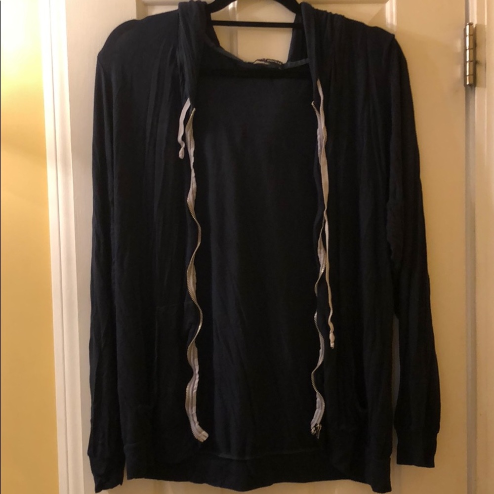 Brandy Melville zip up hoodie - navy
